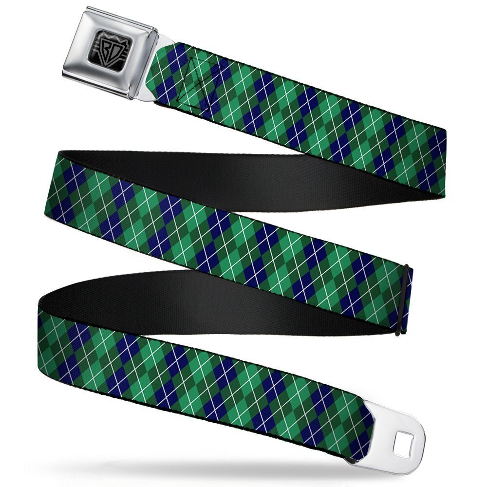 3464 Seatbelt Belt - Argyle Green/Navy/Green/White - 1.0" Wide - 20-36